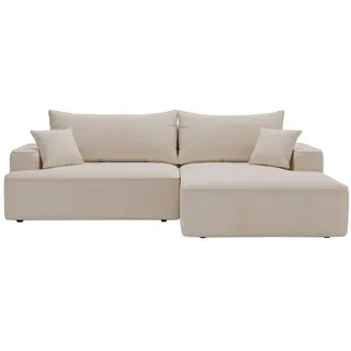GRAINGOLD Eckcouch Polyester 3-Sitzer Beige