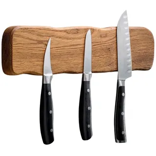 Holz4Home Messerleiste aus Eichenholz Hell 36 cm Breit - Eiche dunkel - 50 cm