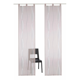 Schiebegardine OTTO HOME "Dimona" Gr. 2, grau (taupe), B:57cm H:175cm, Voile, Polyester, Gardinen, Schiebegardine, 2er-Set, Fertiggardine, inkl. Beschwerungsstange, Wellen