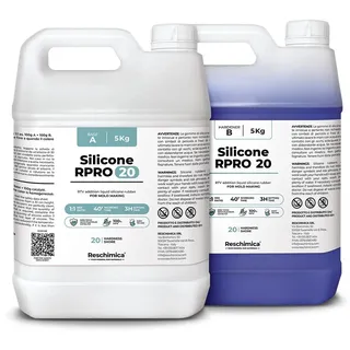 Flüssiges Silikon Kautschuk, Abformsilikon weich 1:1 R PRO 20, dubliersilikon, abdruckmasse, Mischungsverhältnis Silikon für Silikonformen, Harzformen, Kerzenformen (10 kg)