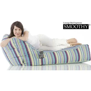 Smoothy® Sitzsack Bett XXL aus 100% Baumwolle 128x70x66cm | Türkis | Universal Beanbag Bodenkissen für Kinder & Erwachsene mit Seitentasche - Türkis