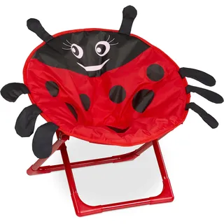 Relaxdays Kindersessel Moonchair 50 x 47 x 48 cm Kunststoff/Metall/Textil rot