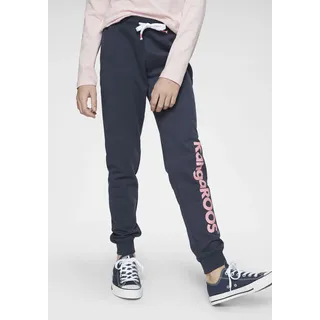 Sweathose KANGAROOS, Mädchen, Gr. 164/170, N-Gr, blau (marine), Sweatware, Obermaterial: 100% Baumwolle, bedruckt, schmal lang, Hosen Sweathose, mit Glitzerdruck am Bein