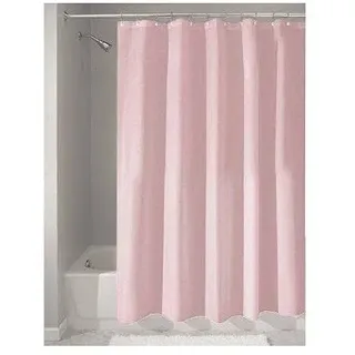 iDesign rideau de douche, rideau douche en polyester imperméable avec ourlet renforcé, rideau de bain lavable de taille 183,0 cm x 183,0 cm, rose