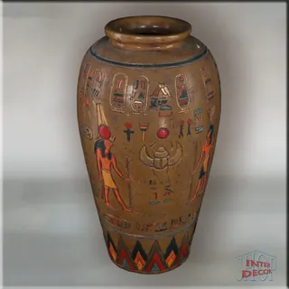 Vase Bodenvase Amphore Antike Blumenvase Ägyptische Pflanzenvase Kunstharz - 50 - Gold - 36 cm X 63,5 cm