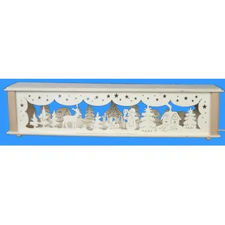 Schwibbogenerhöhung mit Schneemann und Hirsch Größe =52x10cm NEU Leuchterbogen