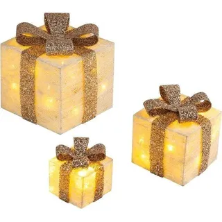 Außenleuchtdeko mit 3 LED-Kugeln - Timerfunktion, beleuchtete Weihnachtsdekoration