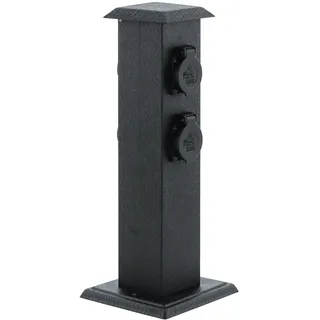 EGLO Steckdosensäule 4-fach Kunststoff und Metall 40 cm x 11 cm inkl. IP44 schwarz