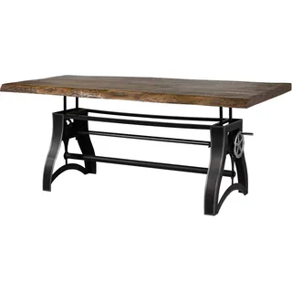 MASSIVMOEBEL24.DE Esstisch Mango 220x100x67-91 höhenverstellbar natur geölt Manchester #203