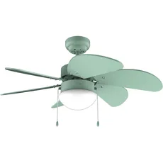 Cecotec Deckenventilator mit Licht EnergySilence Aero 3600 Vision Full Green 50 W, 36", 3 Geschwindigkeiten, 6 umschaltbare Flügel, Winter-Sommer-Modus, einfache Bedienung, Ein/Aus, Kettenschalter