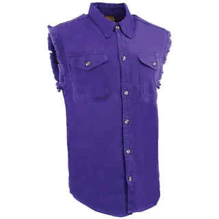 Milwaukee Leather Herren Line Denim ärmellose Hemden (lila, X-Large)