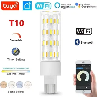 T10 W5W 4W 12V LED Lampe Tuya Smart WLAN CCT Dimmbar Alexa Google