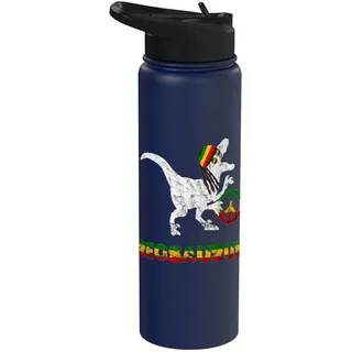 Reggae Dinosaurier Hippie Dino Rasta Reggae Rastafari T-Rex Stainless Steel Insulated Water Bottle