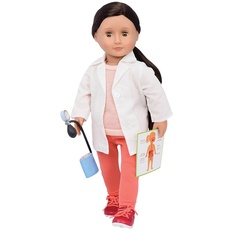 Our Generation – 46 cm Puppe – Braune Haare & haselnussbraune Augen – Arzt-Accessoires – Rollenspiel – Spielzeug für Kinder ab 3 Jahren – Nicola
