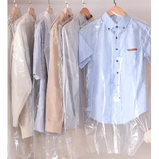 20er Set Kleiderschutzhülle Transparent  | Mantelschutz durchsichtig | Kleiderfolie - Größe [60x100cm] - 20 Stück Kleidersack | Bekleidungsschutzhüllen | Kleiderhülle | Staubschutz | Kleidungsbeutel
