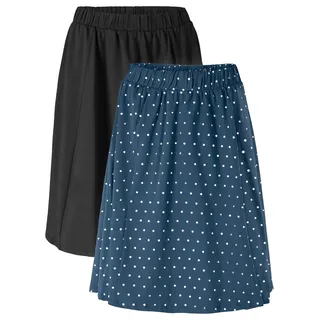 bonprix Jerseyrock Packung, 2, 2 Stk. tlg. Jersey-Rock (2er Pack), blau