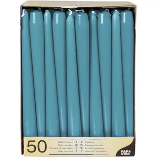 Papstar Leuchterkerzen 25 cm türkis 50 St.