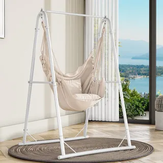 YITAHOME Hängesessel mit Gestell Weiß