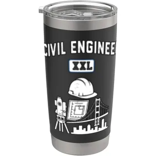 Bauingenieur XXL College Engineering Student Ingenieur Geschenk Doppelwandiger Edelstahl-Thermobecher