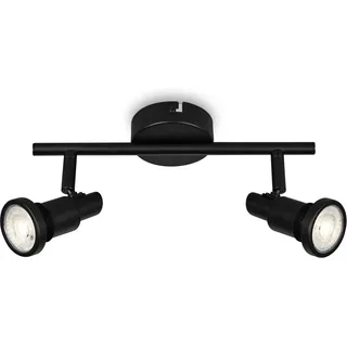 Briloner Bad-Deckenleuchte Flamo IP44 Spritzwasserschutz Schwenkbar Schwarz