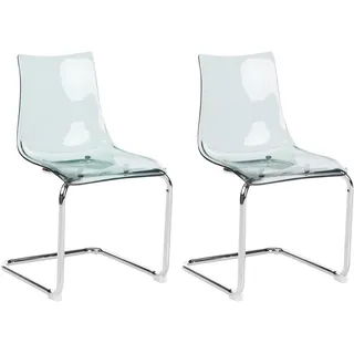 Beliani Esszimmerstuhl 2er Set Kunststoff Transparent/Schwarz