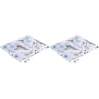 Medi Partners Kirschkernkissen Körnerkissen groß Wärmekissen 500g Rechteck 20x25cm Öko Natur 100% Baumwolle Wärme + Kältetherapie Massagetherapie (Graue Blumen) (Packung mit 2)
