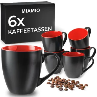 MIAMIO - 6 x 350 ml Kaffeetassen/Kaffeebecher Set - Tassen Set 6er Modern - Le Papillon Kollektion