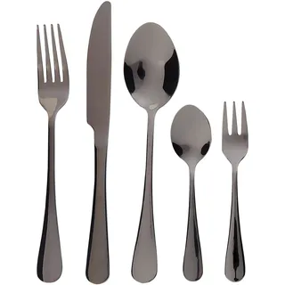 BELIANI Besteck Set Schwarz Edelstahl 30 teilig für 6 Personen Messer Löffel Gabel Teelöffel Kuchengabel Modernes Design - Schwarz