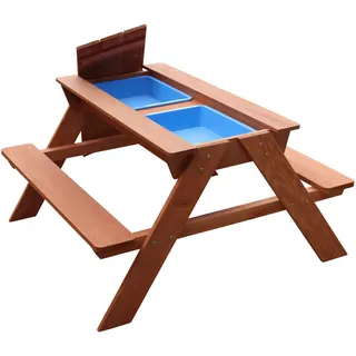 Ambia Garden Sand- UND Wassertisch , Braun , Kunststoff , Hemlocktanne , 89x50.5x89 cm , unisex , EN 71, CE, FSC 100% , Gartenmöbel, Kinder-Gartenmöbel