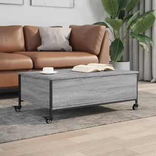 Couchtisch mit Rollen Grau Sonoma 91x55x34 cm Holzwerkstoff - Grau