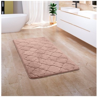 Paco Home Badematte Badteppich Badvorleger Flauschig Memory Foam 3D beige