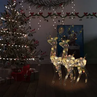 The Living Store Rentier Weihnachtsdekoration Acryl 2 Stk. 120 cm Mehrfarbig