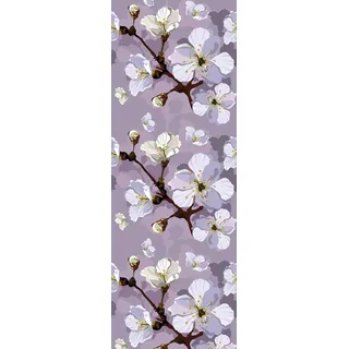queence Vinyltapete "Callum" Motiv  bedruckt  botanisch  floral  gemustert  natürlich glatt 90x250cm, selbstklebend, kinderleichte Anbringung, Sticker, lila