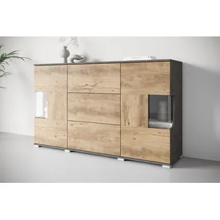 OTTO home Kenia 150 x 89 x 39,5 cm Matera Anthrazit / Kastanie Breslau