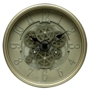 VoltShine Quadratische Wanduhr, 40 x 40 x 7 cm, Zahnrad-Design mit Bewegung, ideal zum Dekorieren und Markieren der Zeit in jedem Raum.