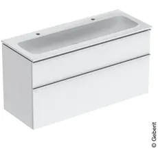 Bild von iCon Set Möbelwaschtisch/Unterschrank 120cm weiß, weiß hochglänzend, Griff: glanzverchromt