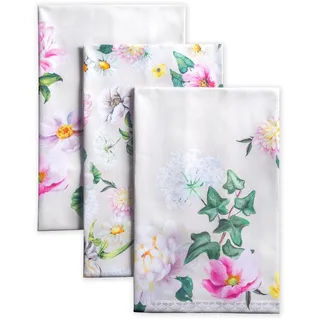 Maison d' Hermine Pivoine 100% Baumwolle Set von 3 Multi-Purpose Küchenhandtuch | Bar Handtücher | Frühling/Sommer (50 cm X 70 cm)