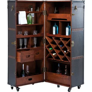 Kare Barschrank 61 x 154 x 61 cm Braun/Schwarz