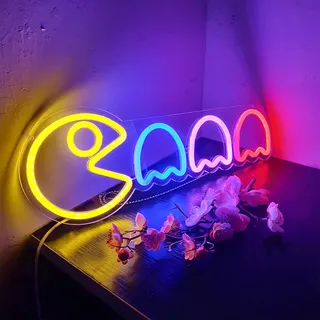 Gaming Neonschild Gaming Nachtlicht Led Neon Schild Wanddeko Dekoleuchten Für Schlafzimmer Gaming Raum Bar Party Lichter Deko - Gelb, Blau, Rosa, Rot