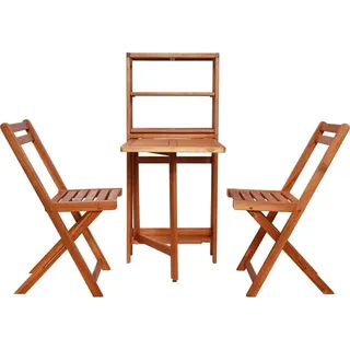 vidaXL 3-tlg. Bistro-Set Klappbar Massivholz Akazie - Braun