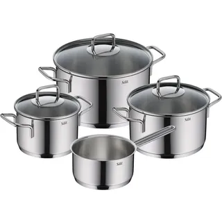 Silit Extra Cook Topf-Set 4-tlg. 3 x Kochtopf 16 cm + 20 cm + 24 cm + Stielkasserolle 16 cm