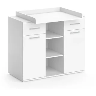 Vicco Wickelkommode Leonie Weiß 113 x 109 cm , Holzwerkstoff , 2 Schubladen , 113x109x70 cm , Babymöbel & Kindermöbel, Babyzimmer, Wickelkommoden & Zubehör, Wickelkommoden