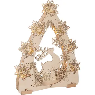 LED-Weihnachtsleuchter Winterzauber 7 warmweiße LEDs - Naturbelassen