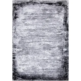 Webteppich , Grau, Schwarz , Textil , Vintage , rechteckig , 120x170 cm , Teppiche und Böden, Teppiche, Webteppiche