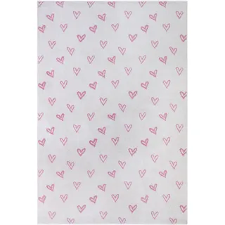 HANSE HOME Adventures Hearts«, rechteckig, 7 mm Höhe, Spielteppich, weich, Kinderzimmer, Kurzflor, Spielunterlage, Teppich Junge Mädchen für Spielzimmer, Jugendzimmer, Wohnzimmer - Creme rosa