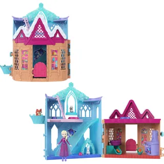 Mattel Die Eiskönigin ELSA Spielset mit Kleiner Puppe und 10 Spielbereichen