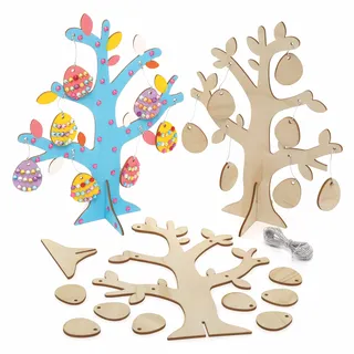 Baker Ross Ostereier-Baum-Holz-Kits, 2 Stück, Osterbasteln, Basteln für Kinder (AX756)