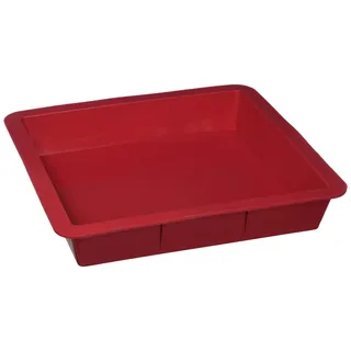Crealys 513014 Backform, quadratisch, aus Silikon, Rot