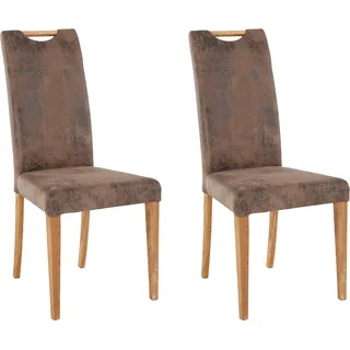 Home Affaire Esszimmerstuhl Roberta (Packung), 2 St., Microfaser, braun
