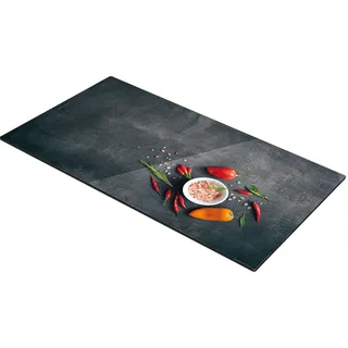 Glas-Herdabdeckplatte ONLINE 30 x 52 cm, Salz und Chili - Schwarz